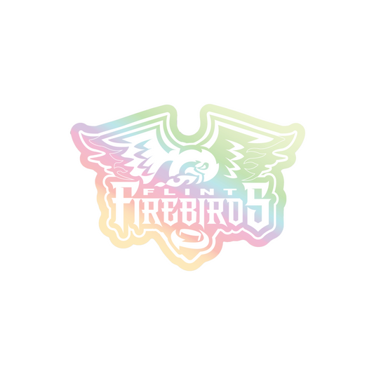 White Logo Holographic Sticker Small